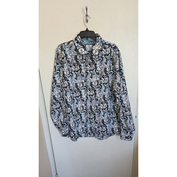 Suslo Couture Paisley Button Down Shirt with Flip Cuffs 48" Chest 3X Maximalist - Picture 1 of 7